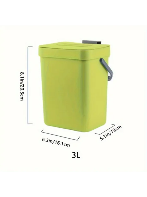 Нет бренда Компактное мусорное ведро 3 5 л для кухни и офиса blue3L, 5 л, 3 л, фото 2