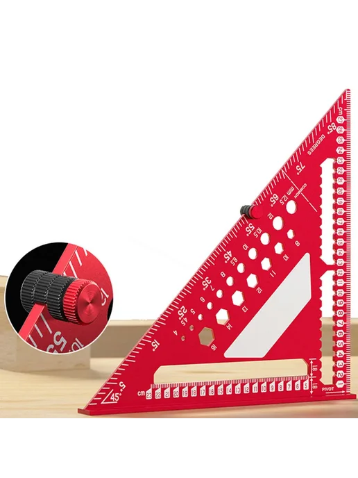 Нет бренда Многоугольный угломер из алюминиевого сплава 12inch Red, красный