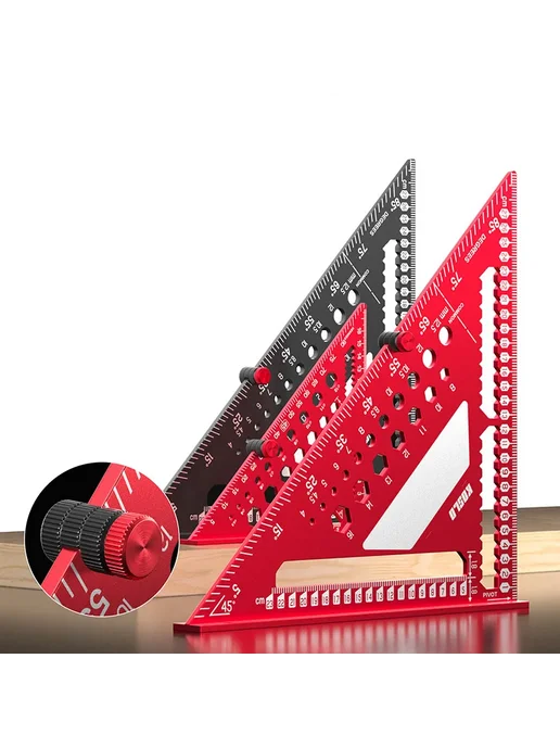 Нет бренда Многоугольный угломер из алюминиевого сплава 12inch Red, красный, фото 2