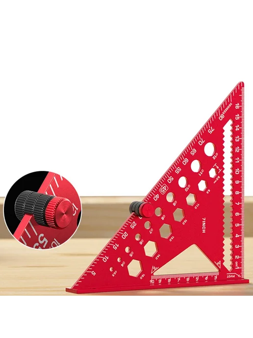 Нет бренда Многоугольный угломер из алюминиевого сплава 7inch Red, красный