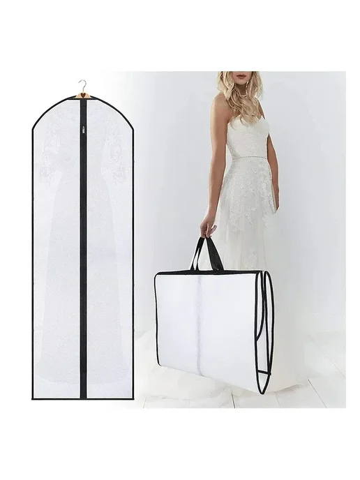 Нет бренда Пылезащитный чехол для одежды 60x180 см black 1pc, 60x180 см, фото 2