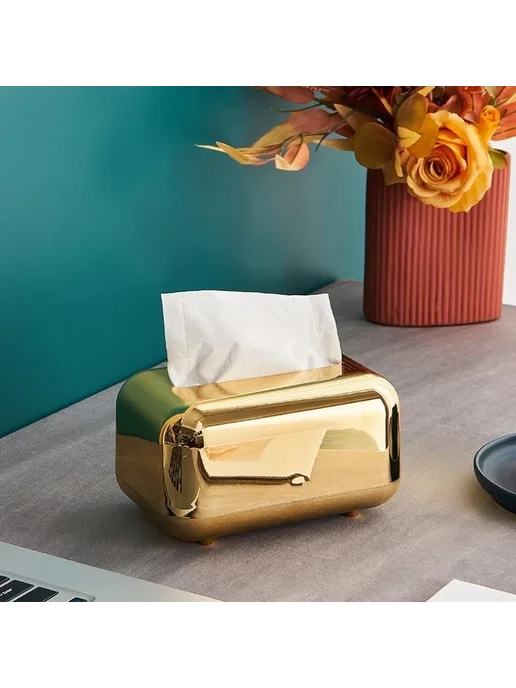 Нет бренда Золотой держатель для салфеток Gold, золотой