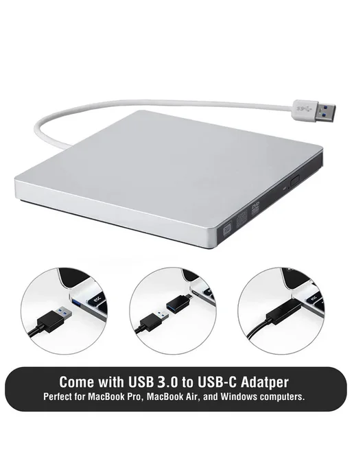 DeepFox Портативный DVD-RW CD-привод USB Type-C 3.0, вариант, фото 3