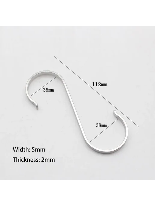 Нет бренда Металлические S-образные крючки из нержавеющей стали 112mm, белый
