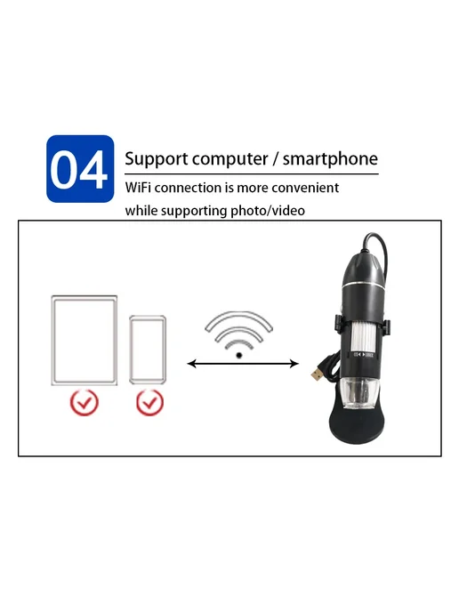 lefavor Портативный USB-микроскоп 500X-1500X 1000X, bracket, 1600X bracket, фото 5
