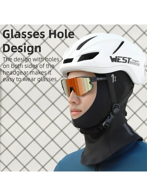 West Biking Велосипедная маска-балаклава флисовая 0201409 Wi, черный, фото 5