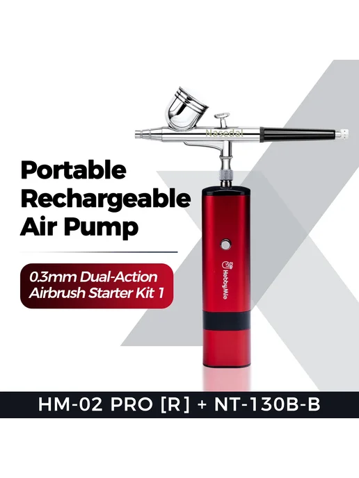 Нет бренда Портативный компрессор HobbyMio HM-02 PRO Dual-action Kit1, вариант