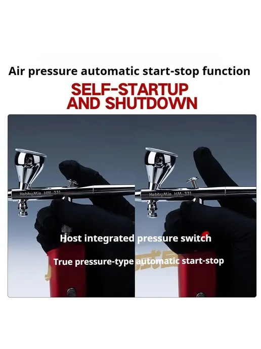Нет бренда Портативный компрессор HobbyMio HM-02 PRO Dual-action Kit1, вариант, фото 3