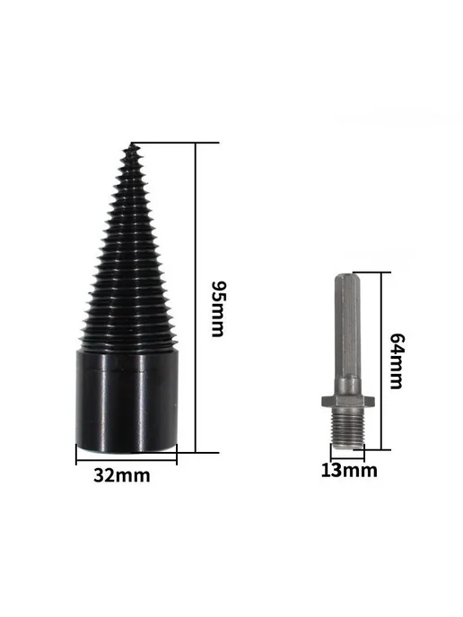 Mrs win Черное колонковое долото 32 мм, Hexagon Shank, черный