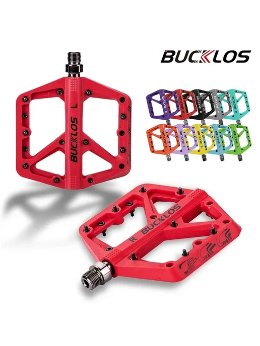 BUCKLOS Педали MTB черные нейлон 9 16 Оранжевый, Orange Peda, черный, фото 2