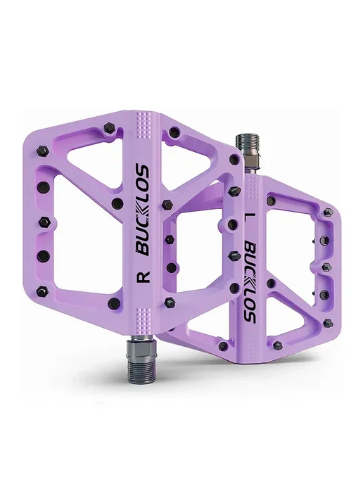 BUCKLOS Педали MTB черные нейлон 9 16 Фиолетовый, Light Purp, черный