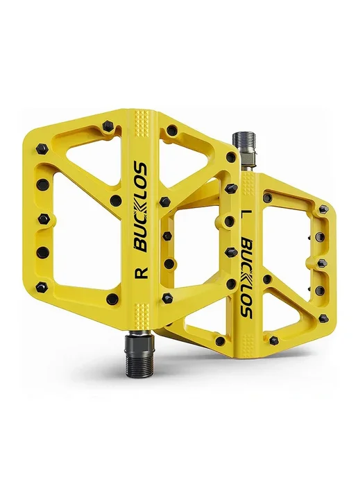 BUCKLOS Педали MTB черные нейлон 9 16 Зеленый, Green Pedal, черный