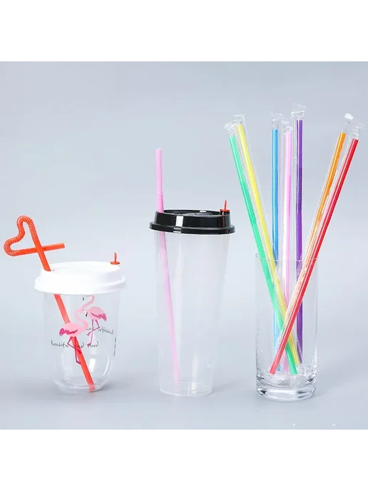 Нет бренда Одноразовые соломинки для напитков TMZ 100PCS MIX, 300 шт, фото 5