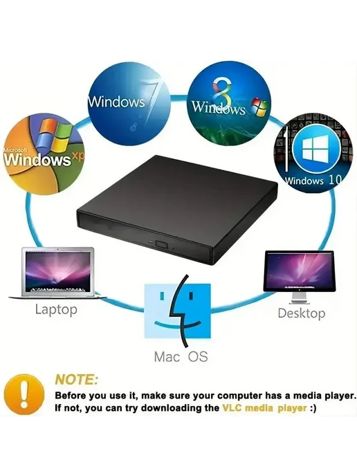 Внешний оптический привод USB 3.0 для CD DVD, вариант, фото 7