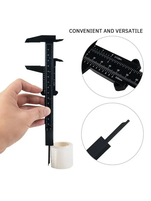 Нет бренда Цифровой пластиковый штангенциркуль 0-150 мм black plastic3, черный, фото 3