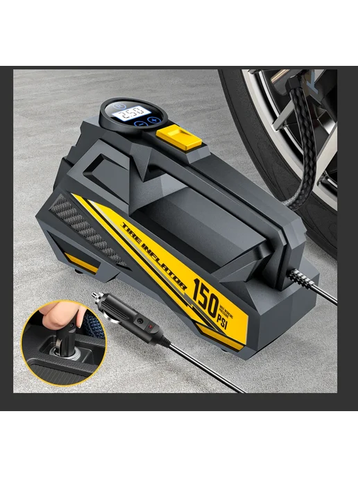 CARSUN Портативный Автомобильный Воздушный Насос 12В 150PSI С LED-п, вариант, фото 2