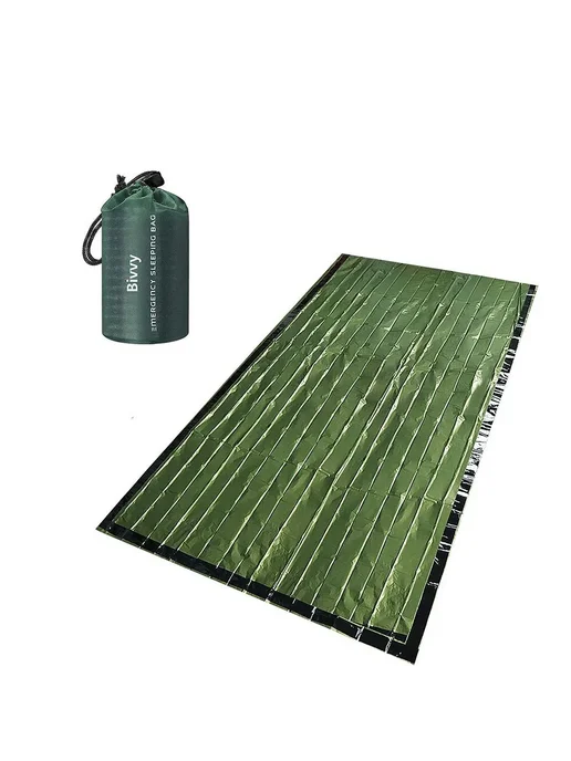 Нет бренда Аварийный спальный мешок камуфляжный Зеленый, green, зеленый