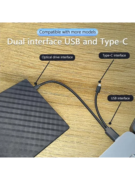 ammtoo Портативный Внешний Оптический Привод 2-в-1 USB 3.0 Type-C Д, вариант, фото 3