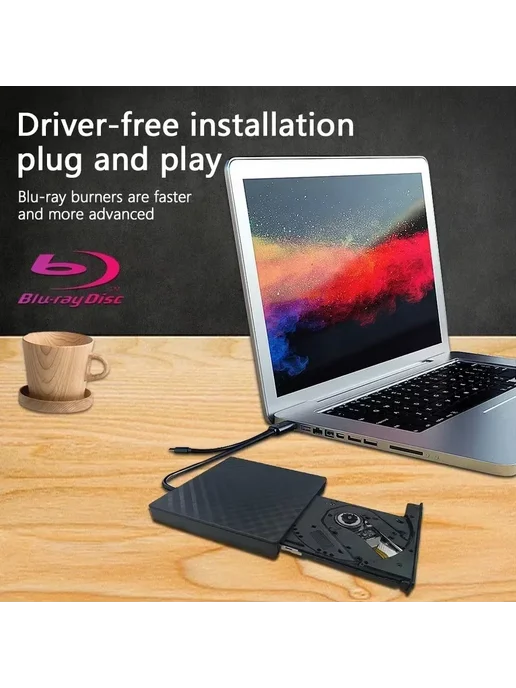 ammtoo Портативный Внешний Оптический Привод 2-в-1 USB 3.0 Type-C Д, вариант, фото 5