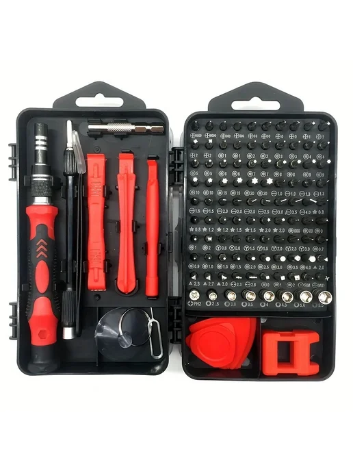 Нет бренда Набор отверток 115 в 1 для ремонта электроники 115Pcs Red, 115 шт
