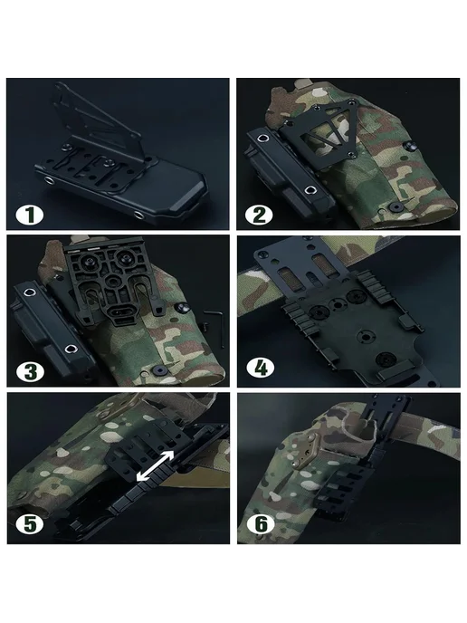 Нет бренда Тактический адаптер для кобуры QLS из нейлона FG-Quick Lock, BK-Quick Locking, фото 6