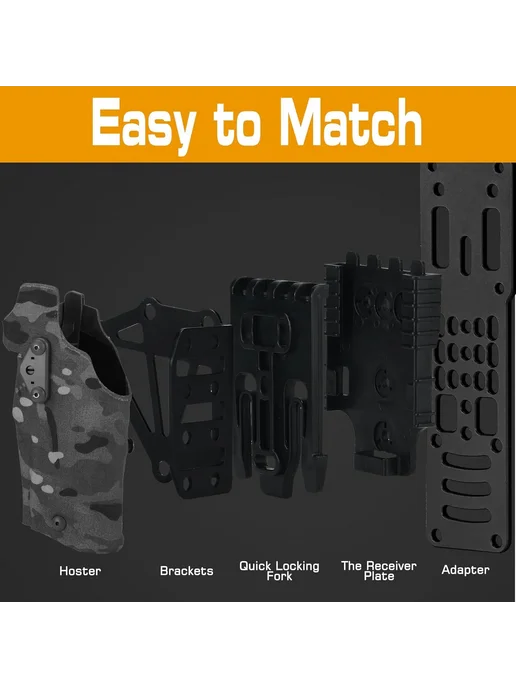 Нет бренда Тактический адаптер для кобуры QLS из нейлона FG-Quick Lock, BK-Quick Locking, фото 7