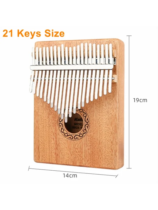 Miwayer Калимба красная деревянная 17-21 клавиша 21 Keys Flo, коричневый, фото 7