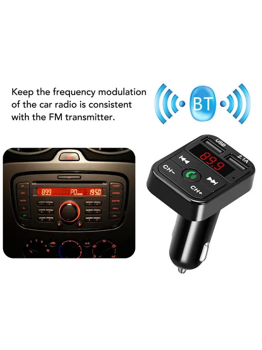 Автомобильный FM-трансмиттер с Bluetooth, вариант, фото 5