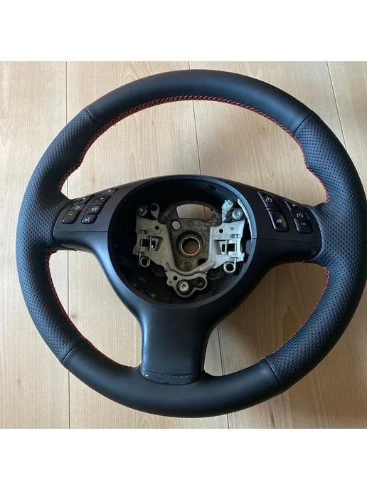WUNHKF Черный чехол на руль BMW E46 E39 330i 540i 525i 530i M3 Blac, черный, фото 2