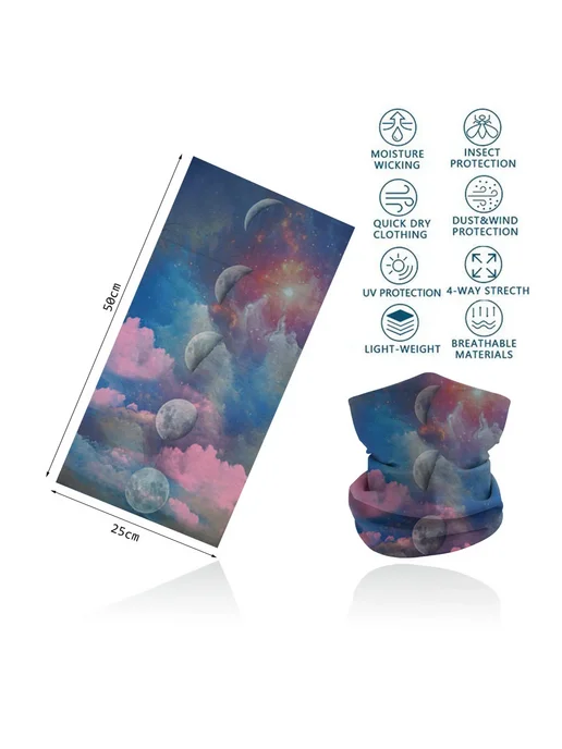 Fandana Gear Бесшовная балаклава Sky Stars для велоспорта SW077, голубой