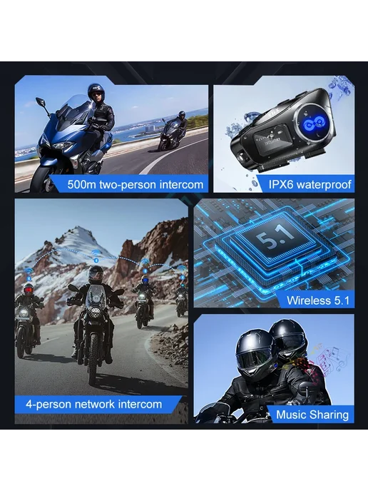 XINOWY Мотоциклетная Bluetooth-гарнитура Y6X V5.1 Беспроводная Свя, вариант, фото 3