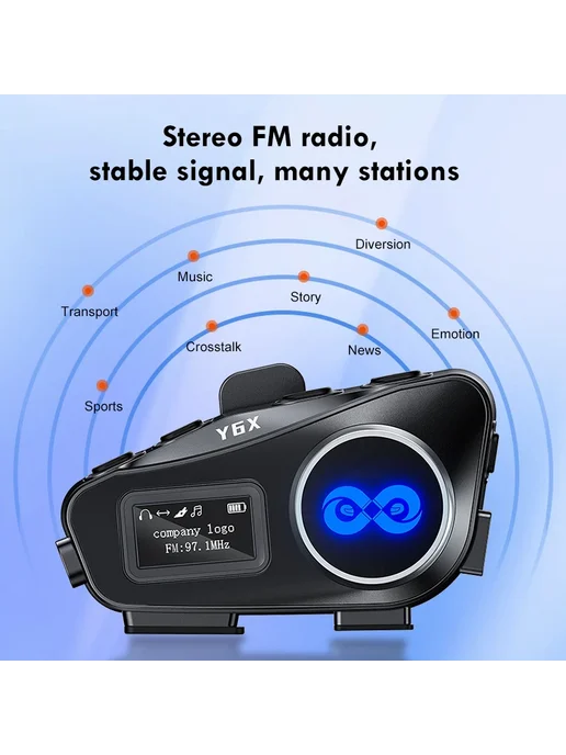 XINOWY Мотоциклетная Bluetooth-гарнитура Y6X V5.1 Беспроводная Свя, вариант, фото 7
