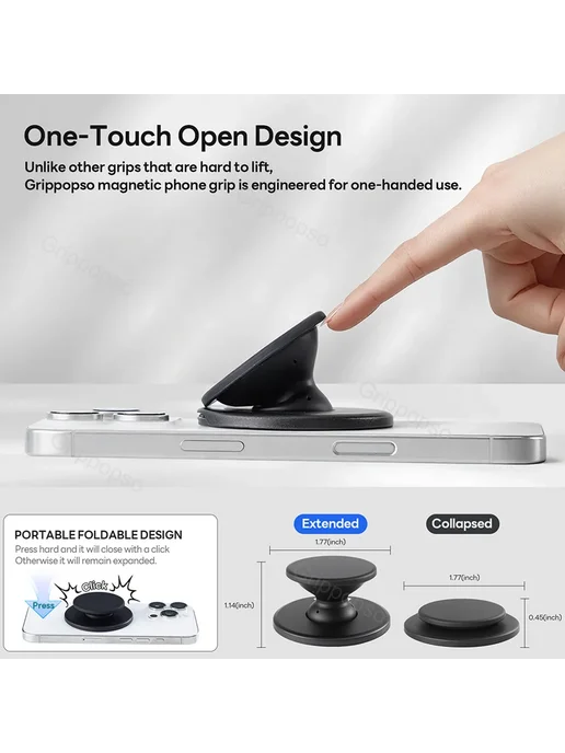 Grippopso для телефона MagSafe со встроенной подставкой для, белый, фото 4