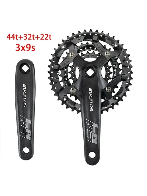 BUCKLOS Шатуны 44 32 22t, 3x9s, черные, черный