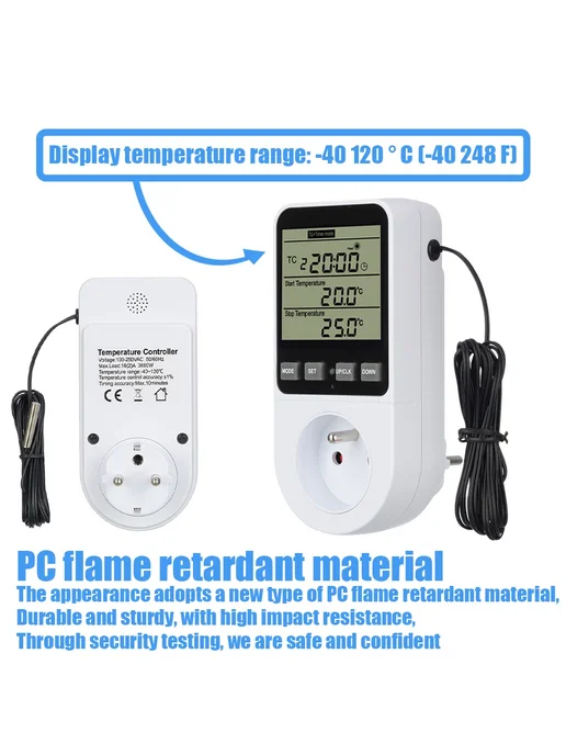 Juanjuan Термостатическая розетка с ЖК-дисплеем UK Plug Back, вариант, фото 5