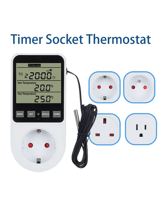 Juanjuan Термостатическая розетка с ЖК-дисплеем UK Plug No B, вариант, фото 2