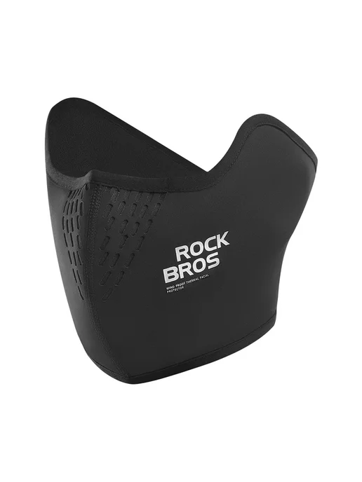 Rockbros теплая маска для лица ветрозащитный флисовый спорти, черный