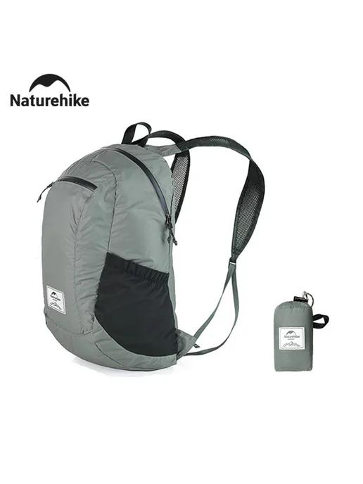 Naturehike 18л рюкзак кемпинговый нейлоновый чёрный Темно-зе, 18 л