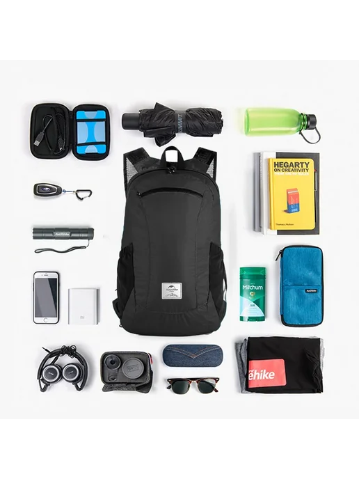 Naturehike 18л рюкзак кемпинговый нейлоновый чёрный Темно-зе, 18 л, фото 5