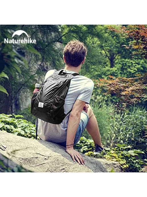 Naturehike 18л рюкзак кемпинговый нейлоновый чёрный Темно-зе, 18 л, фото 7