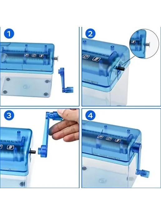 Нет бренда Ручной измельчитель бумаги ABS A6-Blue, синий, фото 3