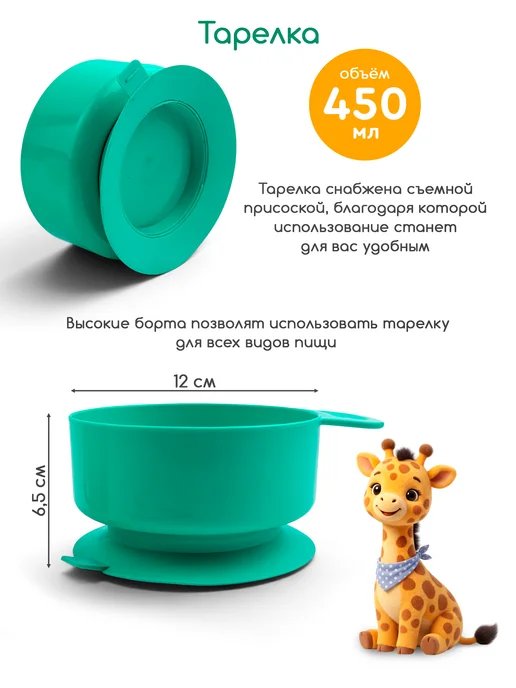 Jusi Kids Набор посуды для кормления малышей, голубой, фото 3