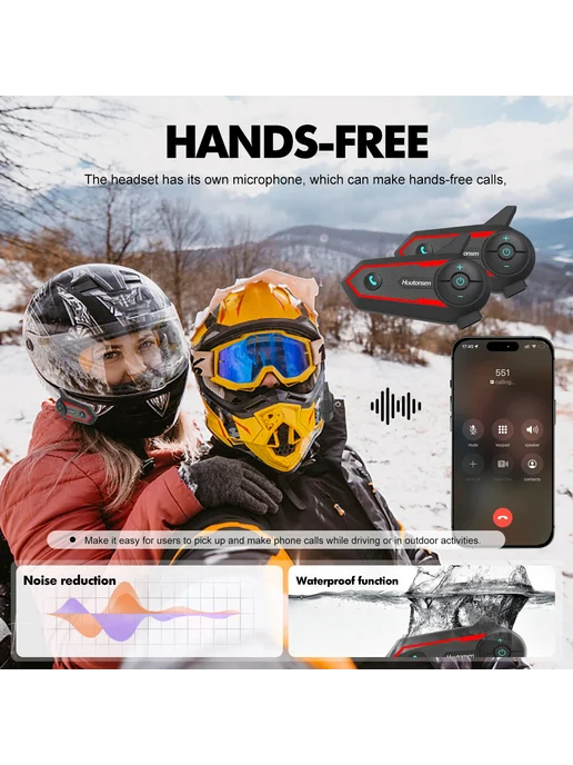 XINOWY Bluetooth-гарнитура Houtonsen S6 мотоциклетная водонепроница, вариант, фото 7