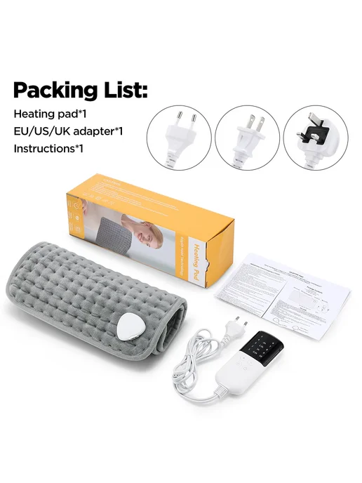 Нет бренда Электрическая грелка 60x30 см 10 уровней тепла EU Plug 220V, 60x30 см