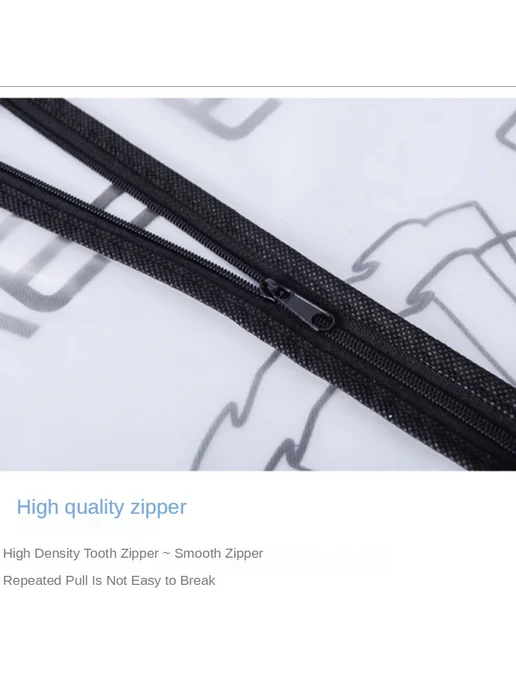 Нет бренда Пылезащитный чехол для одежды из полиэстера хлопка 60x120mm, голубой, фото 6