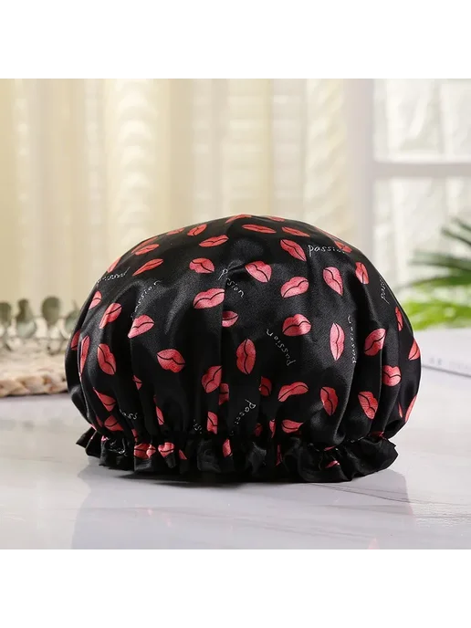 Нет бренда Водонепроницаемая шапочка для душа Черный, Black red lips, черный