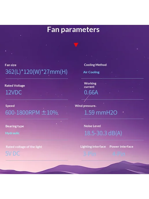Нет бренда Вентилятор корпусный WJCOOLMAN Starlink ARGB PWM Black 240 R, черный, в упаковке 650 г, фото 5