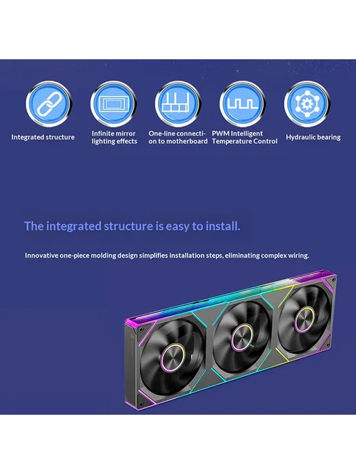 Нет бренда Вентилятор корпусный WJCOOLMAN Starlink ARGB PWM Black 240 R, черный, в упаковке 226 г, фото 3