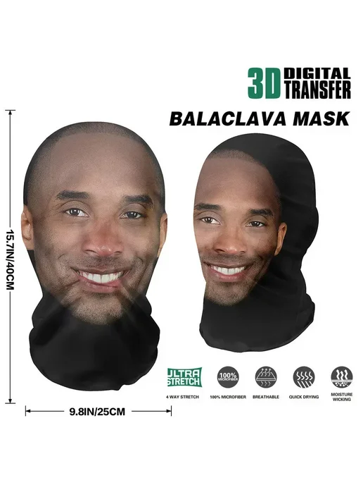 Нет бренда 3D маска CR7 Месси из ледяного шелка Черный, YA23, черный, фото 4