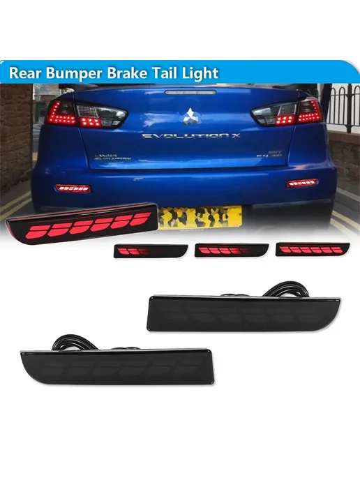 Нет бренда Светодиодные задние фонари Red Lens D для Mitsubishi Lancer, красный, фото 2